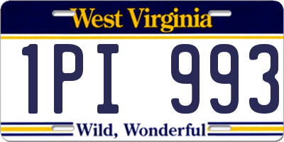 WV license plate 1PI993