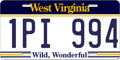 WV license plate 1PI994