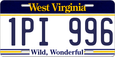 WV license plate 1PI996