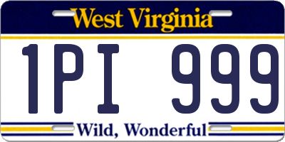 WV license plate 1PI999