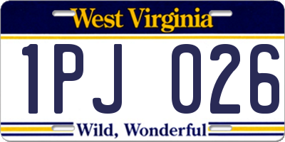 WV license plate 1PJ026