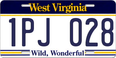 WV license plate 1PJ028