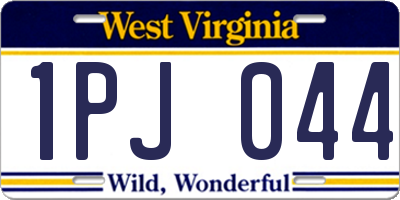 WV license plate 1PJ044