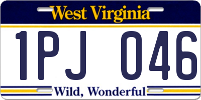 WV license plate 1PJ046
