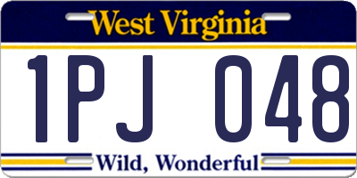 WV license plate 1PJ048