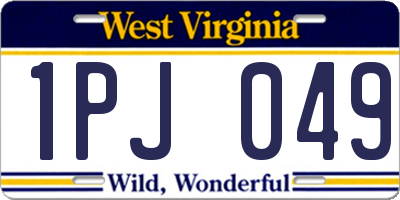 WV license plate 1PJ049