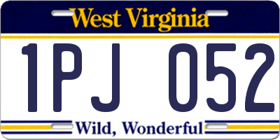 WV license plate 1PJ052