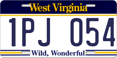 WV license plate 1PJ054