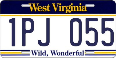 WV license plate 1PJ055