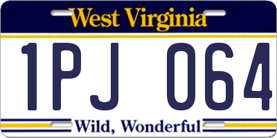 WV license plate 1PJ064