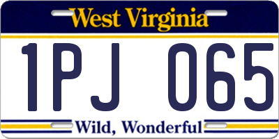 WV license plate 1PJ065