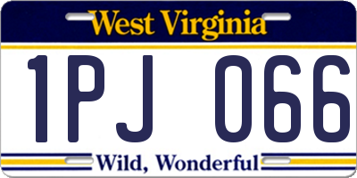 WV license plate 1PJ066