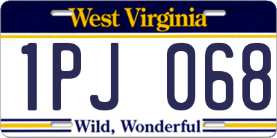 WV license plate 1PJ068