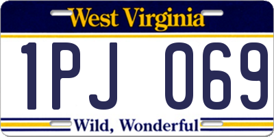 WV license plate 1PJ069