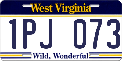 WV license plate 1PJ073