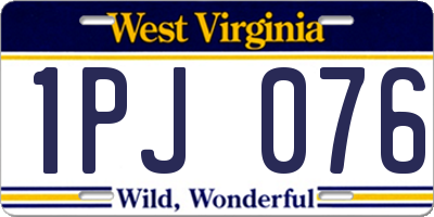 WV license plate 1PJ076