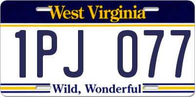 WV license plate 1PJ077