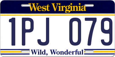 WV license plate 1PJ079