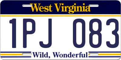 WV license plate 1PJ083