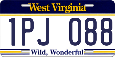 WV license plate 1PJ088