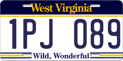 WV license plate 1PJ089