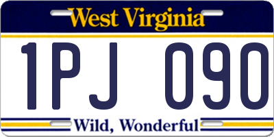 WV license plate 1PJ090
