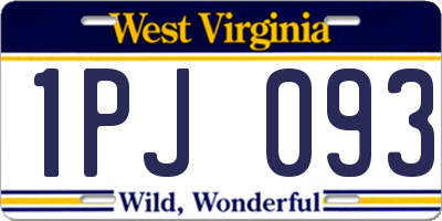 WV license plate 1PJ093
