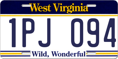 WV license plate 1PJ094