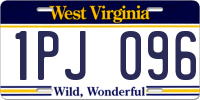 WV license plate 1PJ096