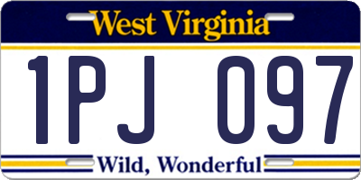 WV license plate 1PJ097
