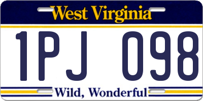 WV license plate 1PJ098