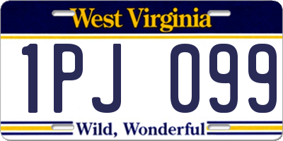 WV license plate 1PJ099