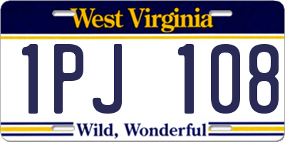 WV license plate 1PJ108