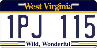 WV license plate 1PJ115