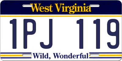 WV license plate 1PJ119