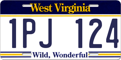 WV license plate 1PJ124
