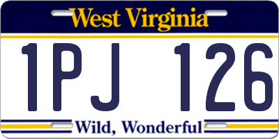 WV license plate 1PJ126