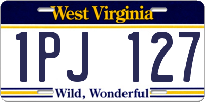 WV license plate 1PJ127