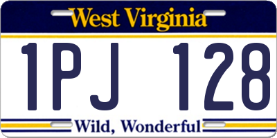 WV license plate 1PJ128