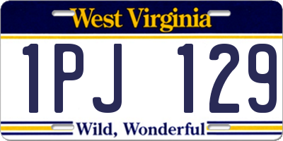 WV license plate 1PJ129