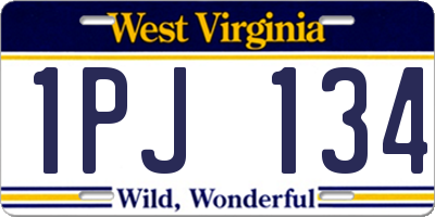 WV license plate 1PJ134