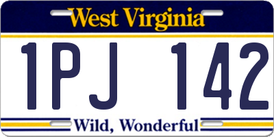 WV license plate 1PJ142