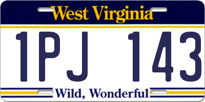 WV license plate 1PJ143