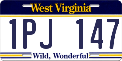 WV license plate 1PJ147
