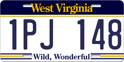 WV license plate 1PJ148