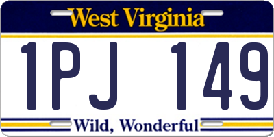 WV license plate 1PJ149