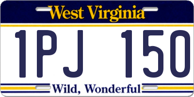 WV license plate 1PJ150