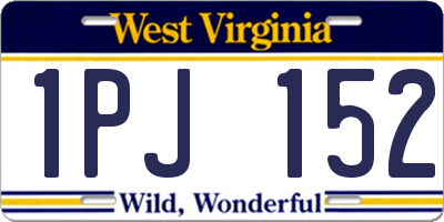 WV license plate 1PJ152
