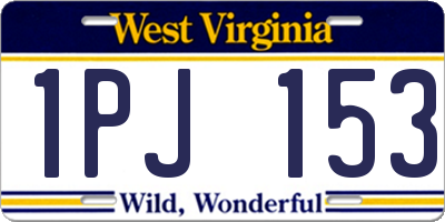 WV license plate 1PJ153