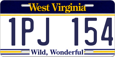 WV license plate 1PJ154